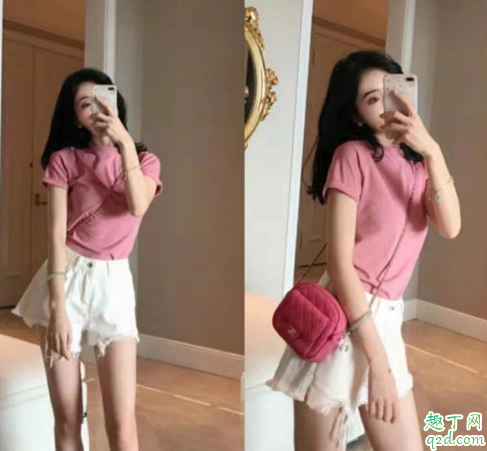 夏天粉色衣服搭配图片女生2019 少女心必备的粉色T恤穿搭7