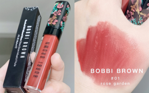 Bobbi Brown芭比布朗夏季新品花卉唇釉01试色，一朵清透的焦糖玫瑰1
