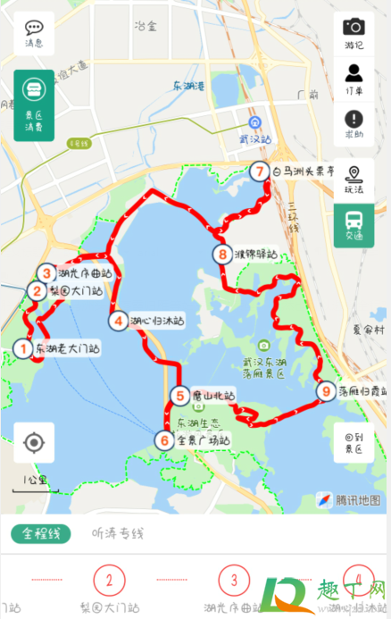 武汉东湖樱园观光车在哪里坐20214