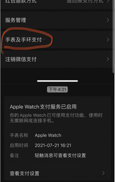 applewatch可不可以微信支付20214